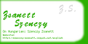 zsanett szenczy business card